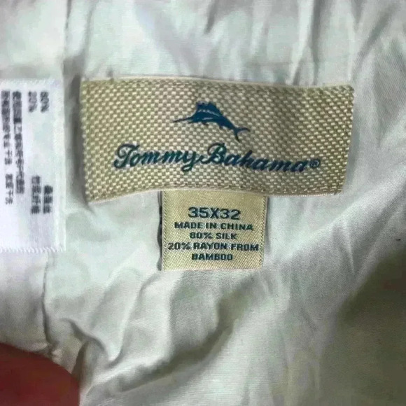 Tommy Bahama Silk Blend Chino Pants Men’s 35/32 bamboo soft classic island 0669 - Picture 3 of 9